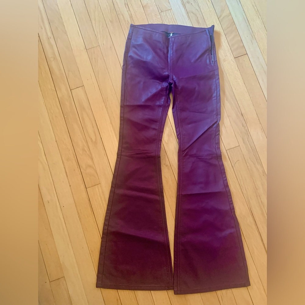 Free People vegan faux leather Flare jeans 25